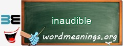 WordMeaning blackboard for inaudible